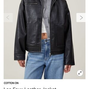 Cotton On Black Faux Leather Jacket